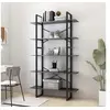 Image de Bibliothèque à 5 niveaux Gris 100x30x175 cm Bois d'ingénierie3082000