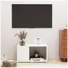 Image de Meuble TV Blanc 60x24x32 cm Bois d ingénierie