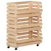 Image de Chariot à légumes 57x30x80 cm Bois de pin solide