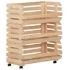 Image de Chariot à légumes 77x30x80 cm Bois de pin solide