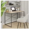 Image de Bureau d ordinateur Noir et chêne 110x60x70cm Bois d ingénierie