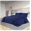 Image de Ensemble de housse de couette Bleu marine 200x220 cm Microfibre