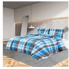 Image de Ensemble de housse de couette Bleu et gris 140x200 cm Coton136062