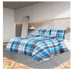 Image de Ensemble de housse de couette Bleu et gris 200x200 cm Coton