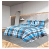 Image de Ensemble de housse de couette Bleu et gris 200x220 cm Coton