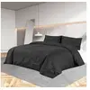 Image de Ensemble de housse de couette Noir 135x200 cm Coton