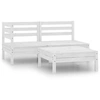 Image de Salon de jardin modulable bois massif blanc 3 pieces 63.5 x 63.5 x 62.5 3 personnes
