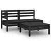 Image de Salon de jardin modulable bois massif noir 3 pieces 63.5 x 63.5 x 62.5 2 personnes