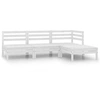 Image de Salon de jardin bois massif blanc 4 pieces x 63.5 x 62.5 cm 4 personnes