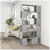 Image de Bibliothèque Séparateur de pièce Gris béton 100x24x188 cm