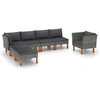 Image de Salon de jardin resine tressee gris 7 pieces x 64.5 x 67 6 personnes