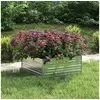 Image de Lit surélevé de jardin 100x100x45 cm Acier galvanisé Argenté