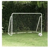 Image de But de football avec filet Blanc 180x90x120 cm Acier