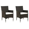 Image de Lot de 2 chaise exterieur empilable non pliable H. 88 cm en resine tressee noir