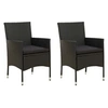 Image de Lot de 2 chaise H. 88 cm exterieur noir en resine tressee