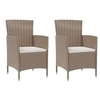 Image de Lot de 2 chaise exterieur non pliable H. 88 cm en resine tressee beige