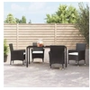 Image de Lot de 4 chaise en resine tressee empilable non pliable H. 88 cm exterieur noir