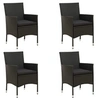Image de Lot de 4 chaise H. 88 cm empilable non pliable exterieur en resine tressee noir