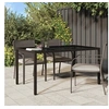 Image de Table de jardin 150x90x75 cm Verre trempé-résine tressée Marron
