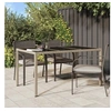 Image de Table de jardin 150x90x75 cm Verre trempé-résine tressée Beige
