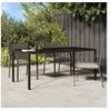 Image de Table de jardin Marron 190x90x75 cm Verre trempé résine tressée
