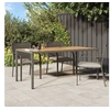 Image de Table de jardin 190x90x75 cm Résine tressée bois d acacia Gris