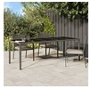 Image de Table de jardin Gris 250x100x75 cm Verre trempé et poly rotin 316727