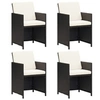 Image de Lot de 4 chaise H. 85 cm empilable non pliable en resine tressee exterieur noir