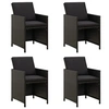 Image de Lot de 4 chaise H. 85 cm empilable non pliable exterieur en resine tressee noir