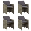 Image de Lot de 4 chaise exterieur empilable non pliable en resine tressee H. 85 cm gris