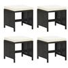 Image de 4x Tabourets de Jardin avec Coussins Repose-pieds de Patio Tabourets de Terrasse Repose-pieds d'Extérieur Résine 316748