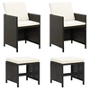 Image de Lot de 4 chaise H. 35 cm empilable non pliable exterieur en resine tressee noir