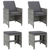 Image de Lot de 4 chaise exterieur empilable non pliable en resine tressee H. 35 cm gris