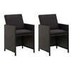 Image de Lot de 2 chaise H. 85 cm empilable non pliable en resine tressee exterieur noir
