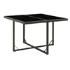 Image de Table de jardin Noir 109x107x74 cm Résine tressée et verre