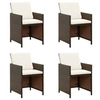 Image de Lot de 4 chaise en resine tressee empilable non pliable exterieur H. 85 cm marron
