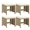 Image de Tuinkrukken 4 st met kussens poly rattan beige316779