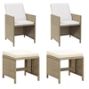 Image de Lot de 2 chaise H. 35 cm non pliable exterieur en resine tressee beige