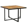 Image de Table de jardin Noir 109x107x74 cm Résine tressée bois massif