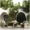 Image de Table de jardin Beige 109x107x74 cm Résine tressée bois massif