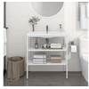 Image de Cadre de lavabo de salle de bain Blanc 79x38x83 cm Fer