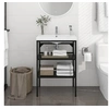 Image de Cadre de lavabo de salle de bain Noir 59x38x83 cm Fer