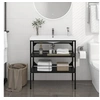 Image de Cadre de lavabo de salle de bain Noir 79x38x83 cm Fer