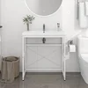 Image de Cadre de lavabo de salle de bain Blanc 79x38x83 cm Fer
