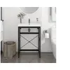 Image de Cadre de lavabo de salle de bain Noir 59x38x83 cm Fer