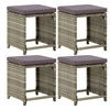 Image de 4x Tabourets de Jardin avec Coussins Repose-pieds de Patio Tabourets de Terrasse Repose-pieds d'Extérieur Résine 316873