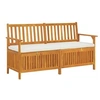 Image de Banc de rangement avec coussin 148 cm Bois d'acacia solide 316737