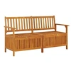 Image de Banc de Rangement Siège avec Compartiment Banquette de Terrasse Banc de Jardin Meuble de Rangement 148 cm Bois 316743