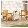 Image de Lot de 2 chaise exterieur non pliable H. 90 cm en acacia bois