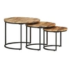 Image de Tables gigognes 3 pcs Bois de manguier brut